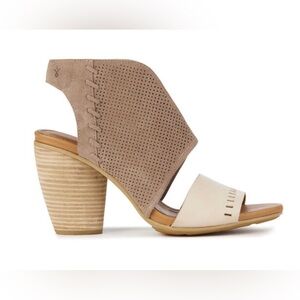 EMU AUSTRALIA Sarabeh Ladies Size 7 Tan Suede Ivory Leather Stacked Heel…